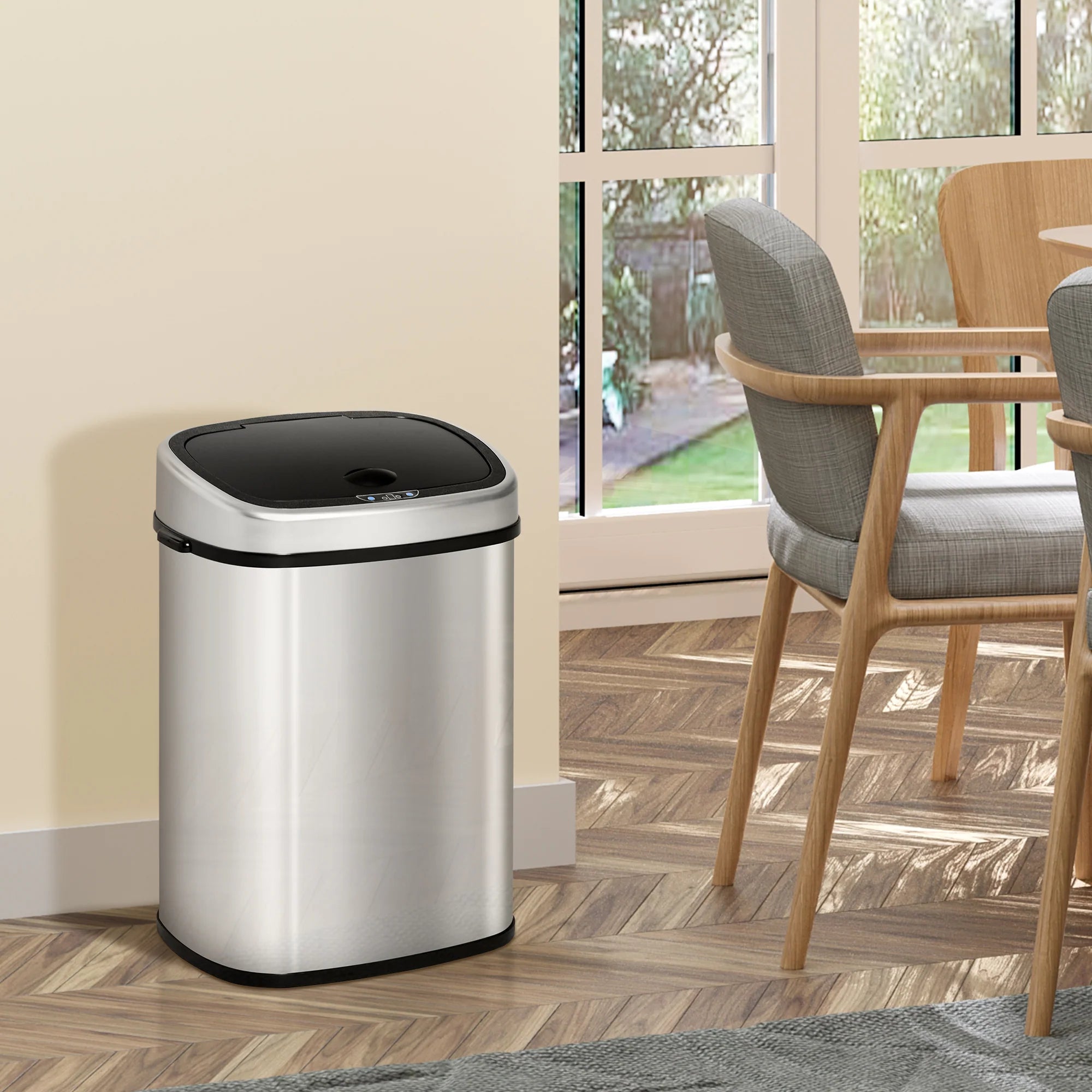 HOMCOM Automatische afvalemmer met sensor hygiënisch roestvrij staal