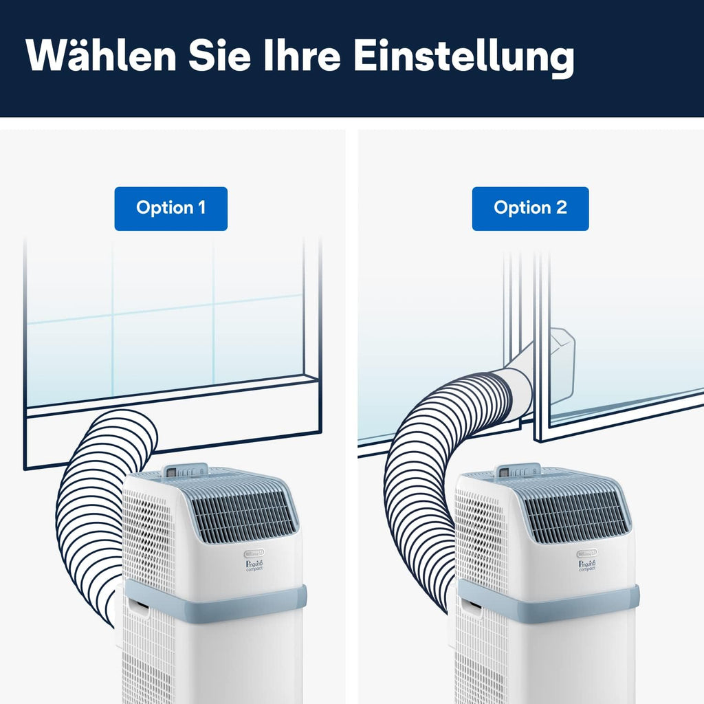 De'Longhi Pinguino PAC EM82, Mobiele airconditioner voor ruimtes tot 80 m, 9.400 BTU, 2,4 kW, 63 dB, Ontvochtigingsfunctie, Energieklasse A, 24-uurs timer, Wit
