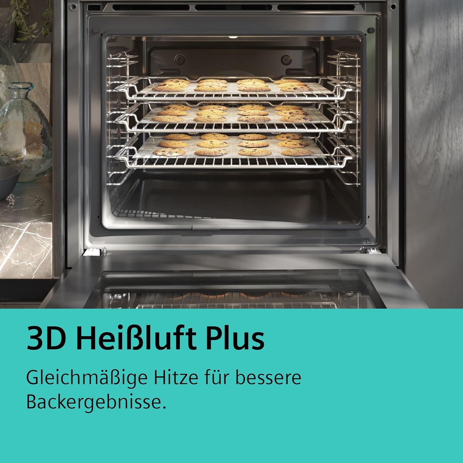 Siemens EQ311KA1ZM inbouw kookset iQ300, integreerbare oven-kookplaatcombinatie 60 cm breed, stoomondersteuning, snel voorverwarmen, 3D hetelucht, braadzone, zwart
