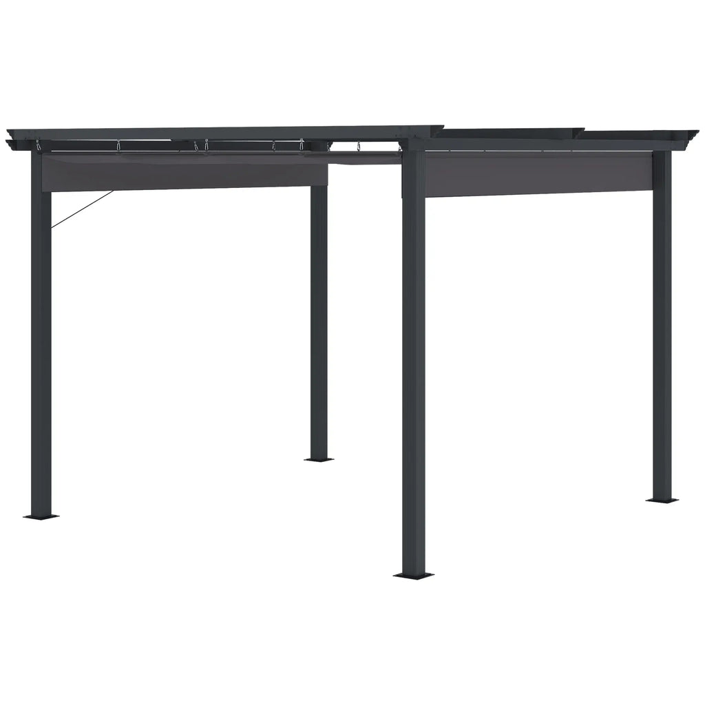 Outsunny Pergola 2,95x2,95 m met schuifdak grijs