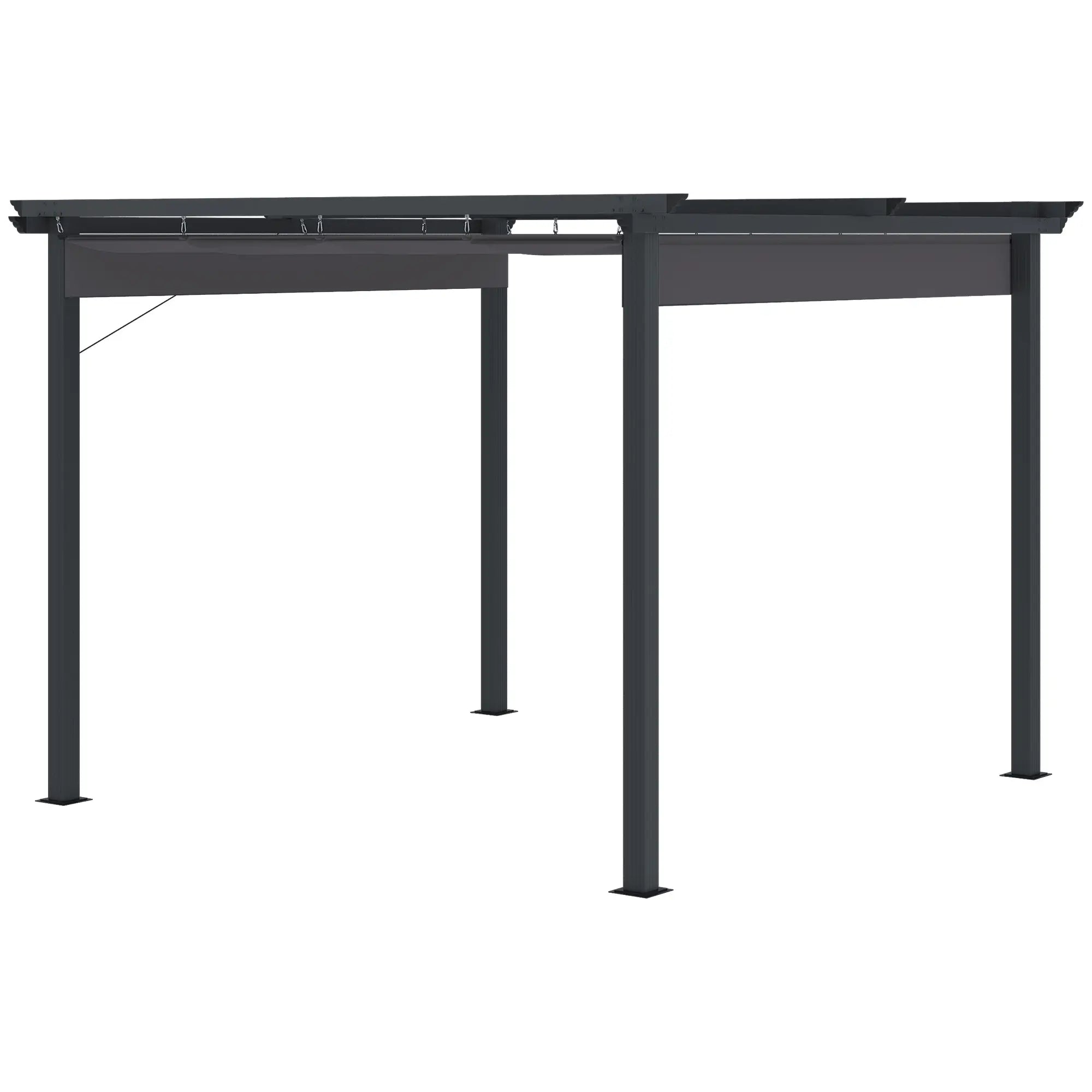 Outsunny Pergola 2,95x2,95 m met schuifdak grijs