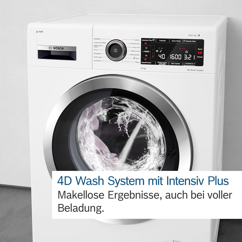BOSCH WAN28127 Wasmachine Serie 4, voorlader met 8kg inhoud, 1400 tpm, Iron Assist, Active Water Plus, EcoSilence Drive, Speed Perfect, Wit, 60cm