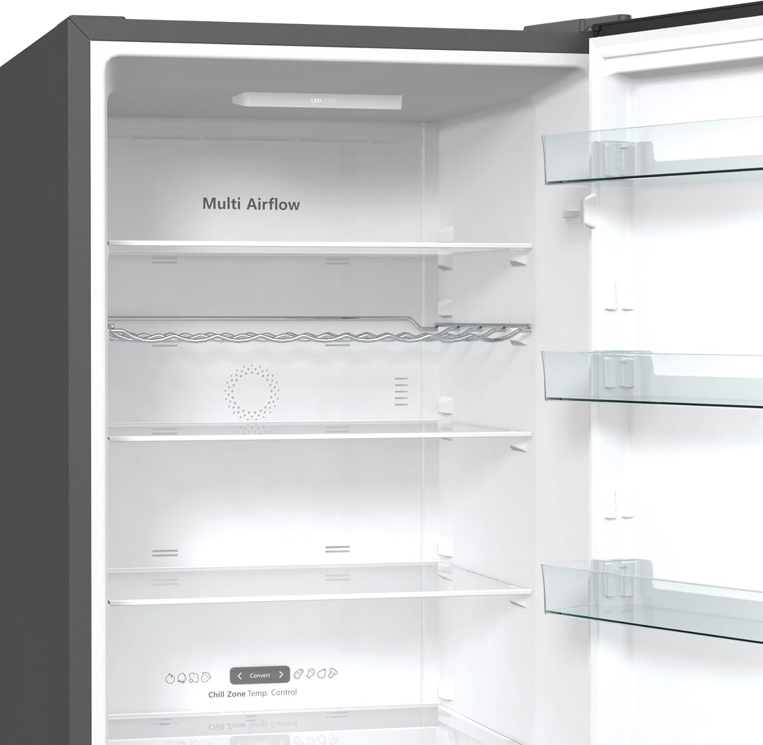 Hisense RB327N4AD2 koel-vriescombinatie/ NoFrostPlus/ Multiflow 360°/ HolidayMode/ FreshZone/ 182,4 cm/ koelgedeelte 171 l/ vriesgedeelte 85 l/ 41 dB/ 287 kWh/ jaar/ roestvrijstalen look