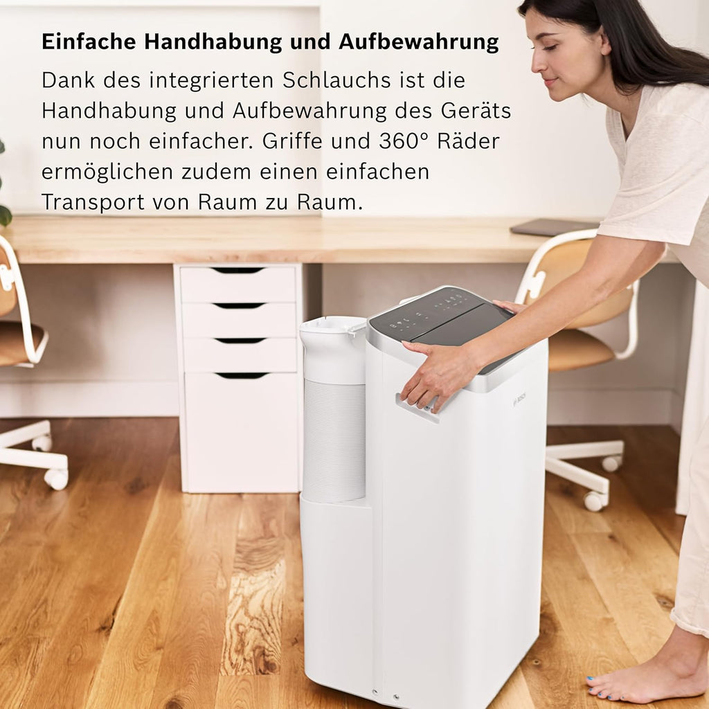 Bosch Cool 4000 Mobiele airconditioner - 3-in-1: Airconditioner, ontvochtiger, ventilator - 2,6 kW voor ruimtes tot 35 m² - Met automatische modus, stille modus & slaapmodus