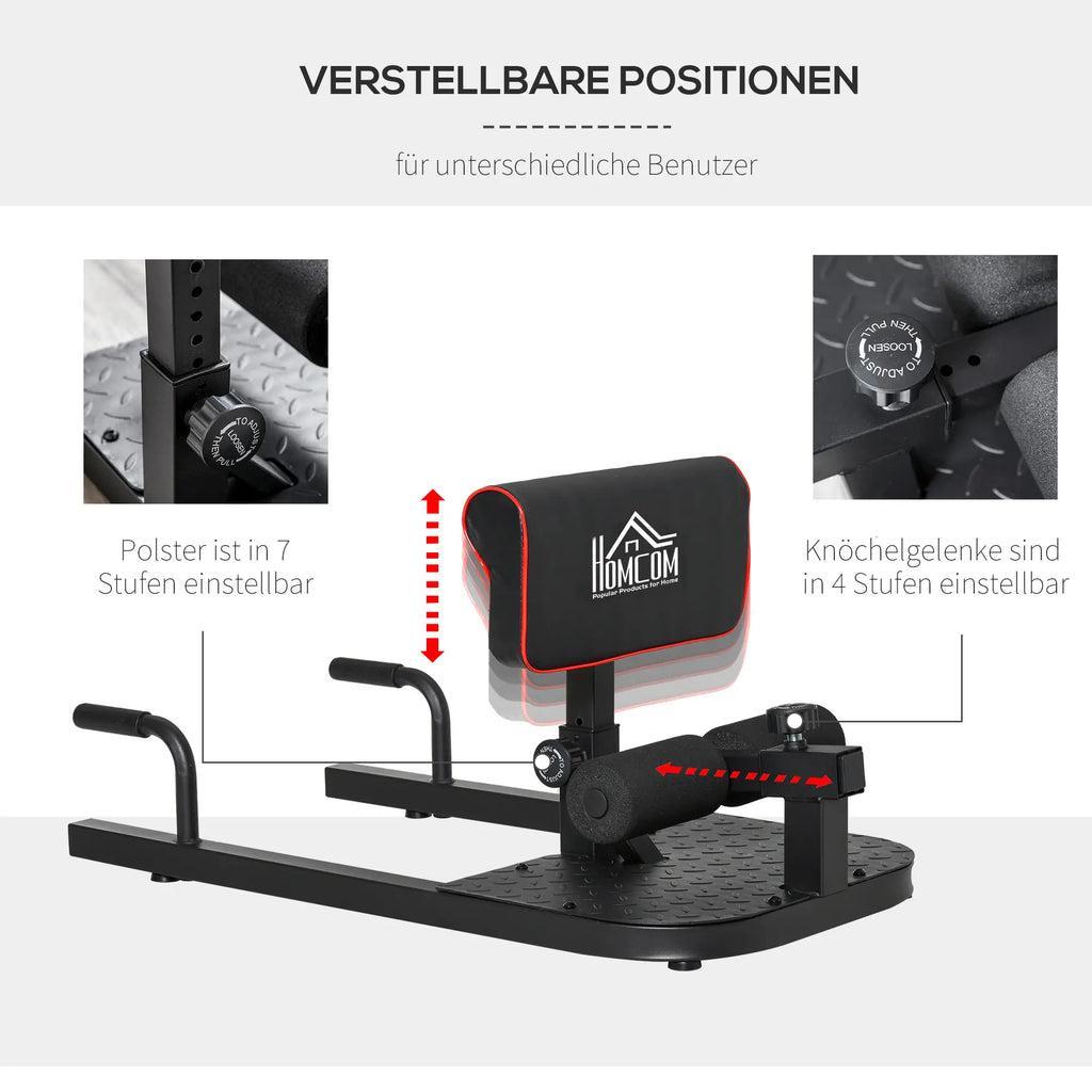 HOMCOM Sissy Squat Kniebuigtrainer 3-in-1 in hoogte verstelbaar