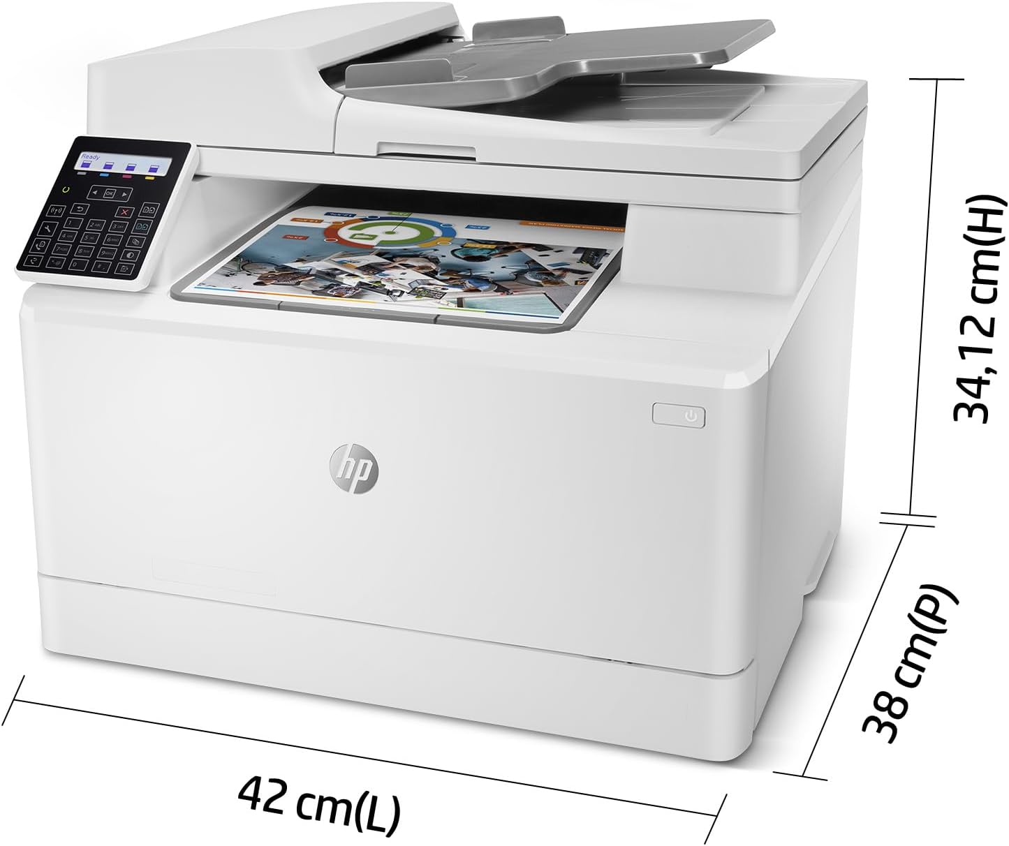 HP Color LaserJet Pro MFP 3302fdwg multifunctionele kleurenlaserprinter, fax, automatisch dubbelzijdig afdrukken, touchscreen, wifi, ethernet, USB, HP Wolf Pro Security