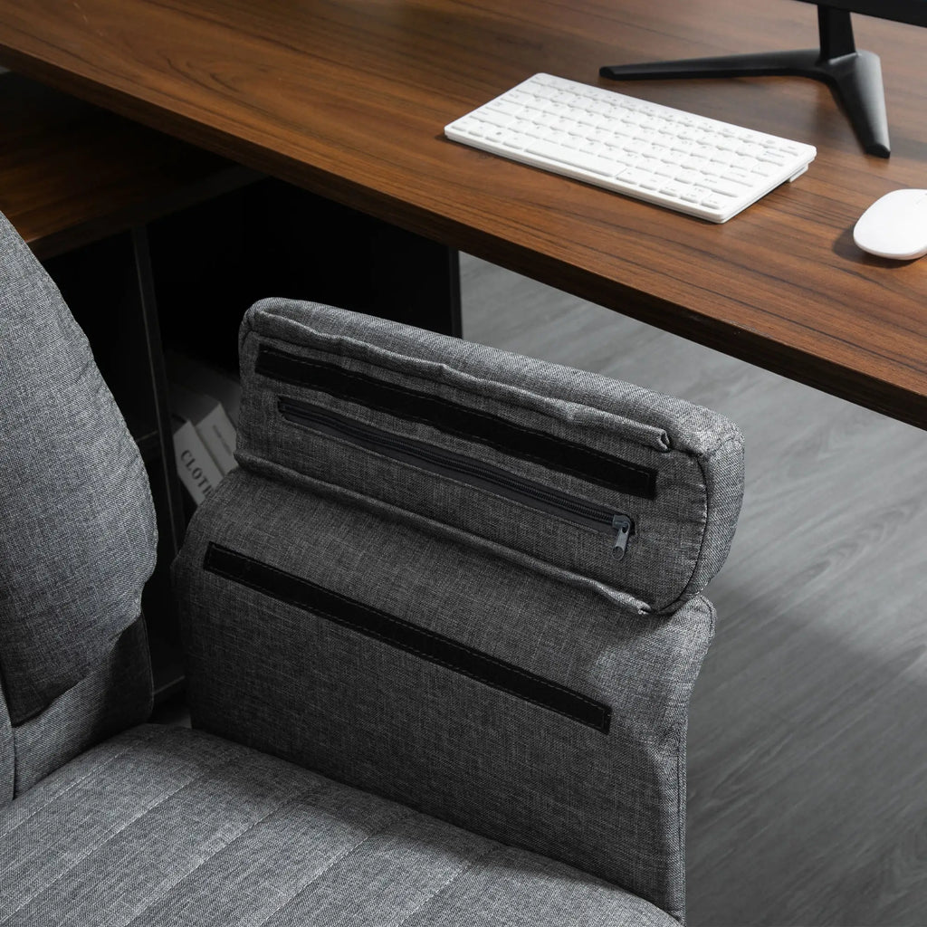 HOMCOM Bureaustoel Draaistoel Retro Design in hoogte verstelbaar grijs