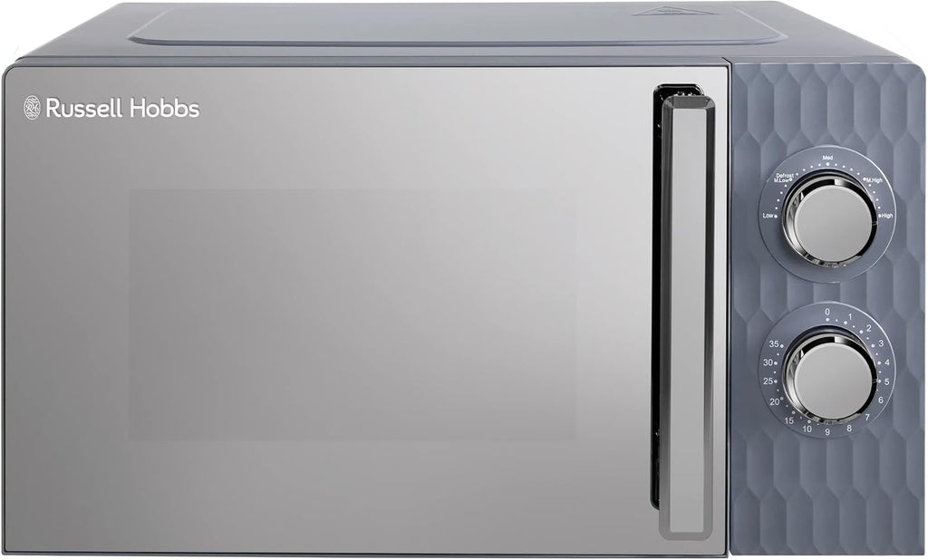 Russell Hobbs Honeycomb RHMM715G 17 liter 700 W grijs solo handmatige magnetron met 5 standen, geïntegreerde timer en ontdooifunctie