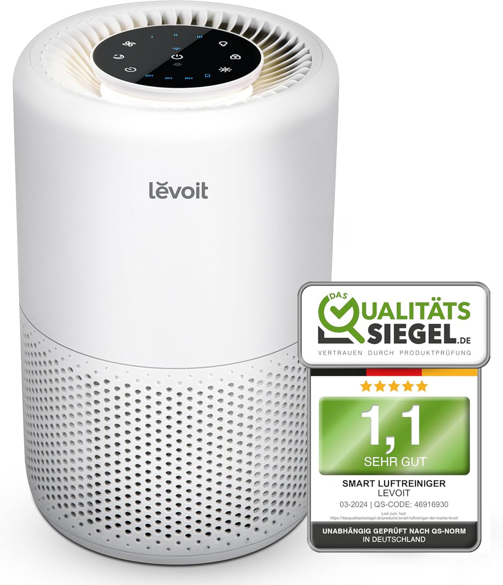 Rowenta QU5062 Eclipse 3-in-1 luchtreiniger | Heteluchtkachel | Ventilator | filtert 99,9% van de deeltjes | voor ruimtes tot 30 m2 | snelle verwarming tot 35°C | automatische dag- en nachtmodus | Zwart/Grijs