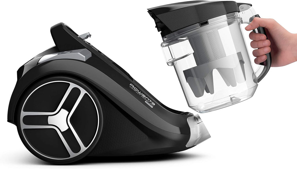 Rowenta RO4825 zakloze stofzuiger Compact Power XXL | 550 watt | 2,5L stofreservoir | Compact & stil | Extreme zuigkracht | Zeer efficiënte zuigmond | Zwart/Grijs