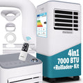 Monzana mobiele airconditioner MZKA2000 afvoerslang 7000BTU 3-in-1 750W 24h timer 25m² afstandsbediening ontvochtiger rolluikkit airco