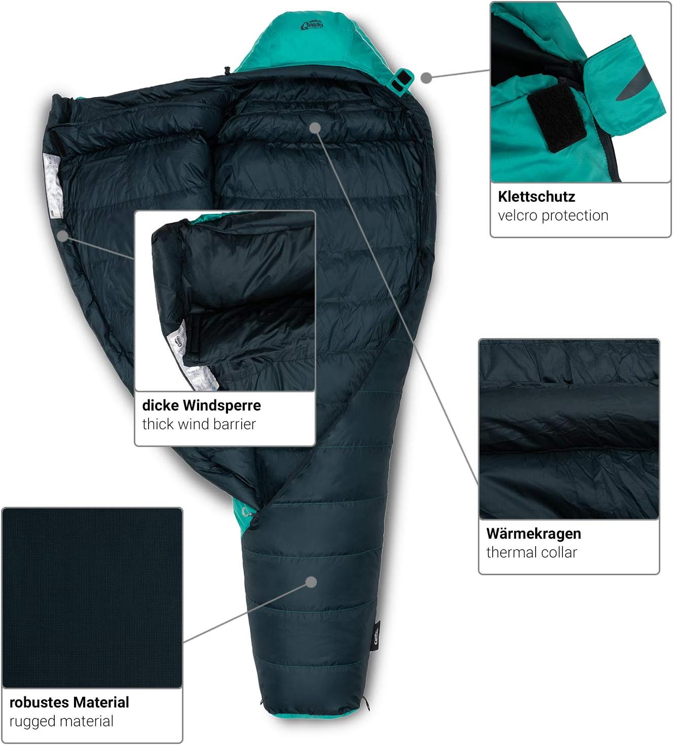 qeedo Takino Donzen Slaapzak, Winterslaapzak (maat M & L) warm, klein & licht