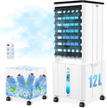 Airconditioner zonder afvoerslang, 12L 60W Mobiele Airconditioner met 12H Timer, 3 Modi, 40dB, 120° Oscillatie, Afneembare Watertank, Afstandsbediening, Stille Luchtkoeler Air Conditioner voor Woning Kamer Ruimtes