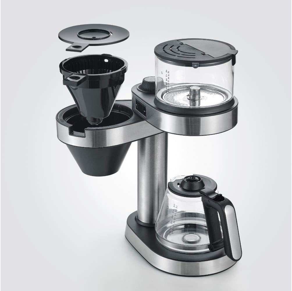 SEVERIN Filterkoffiezetapparaat Caprice, handopgegoten zoals met de cafetière voor maximaal 8 kopjes, koffiezetapparaat met timer, geborsteld roestvrij staal/matzwart, KA 5760