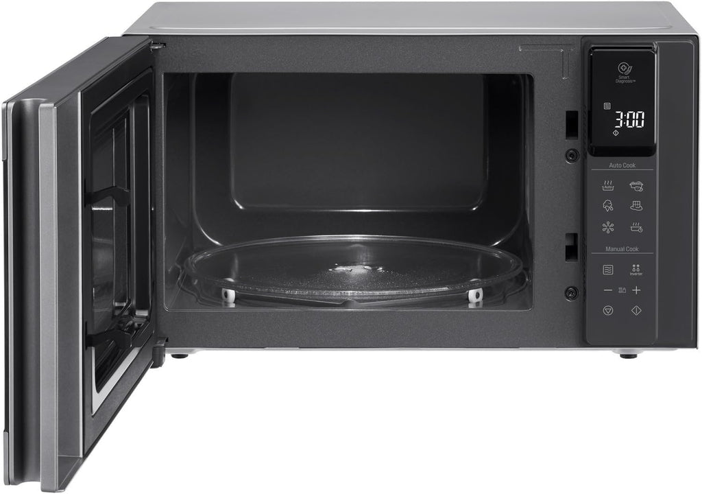 LG MS2595CIS magnetron met Smart Inverter-technologie, 25 liter inhoud, 1000 W, automatische programma's, instelbare vermogensniveaus en EasyClean-functie, zilver
