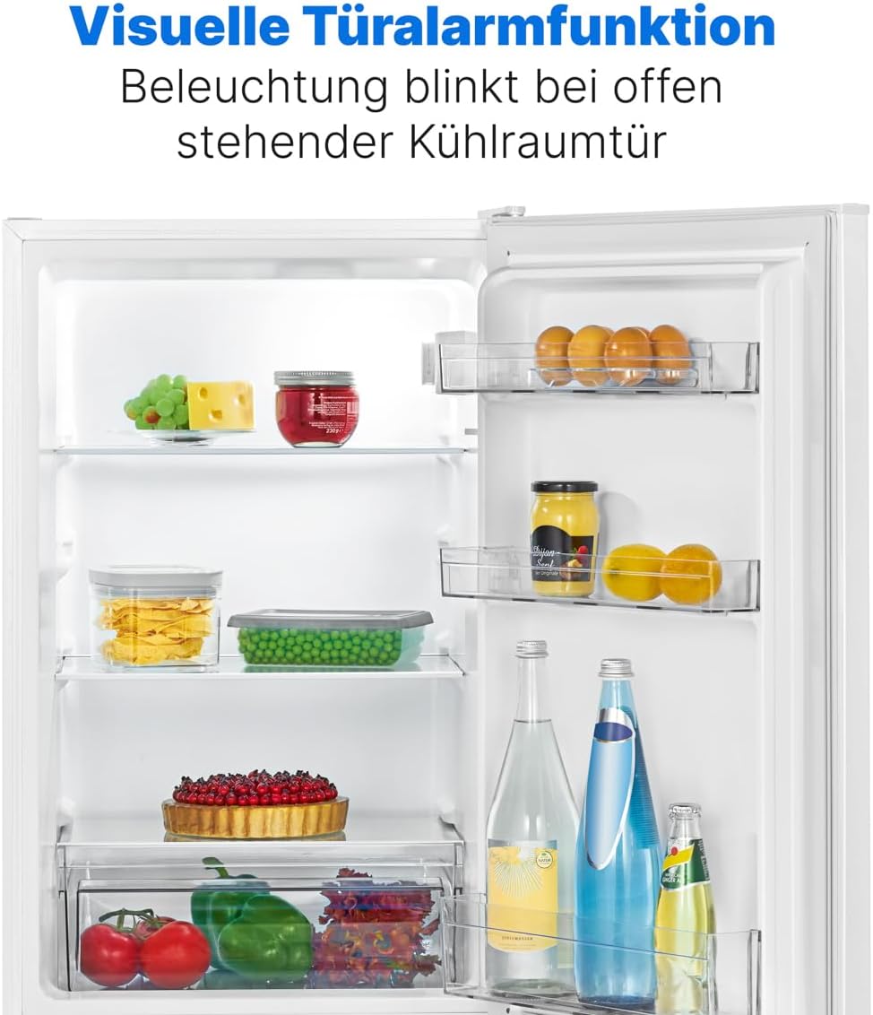 Bomann® Koelkast met vriesvak 143 cm hoog | Koelvriescombinatie 173L met 3 plateaus & 3 laden | Deurrichting omkeerbaar | stille koelvriescombinatie 40dB | Koelkast | KG 7331 inox