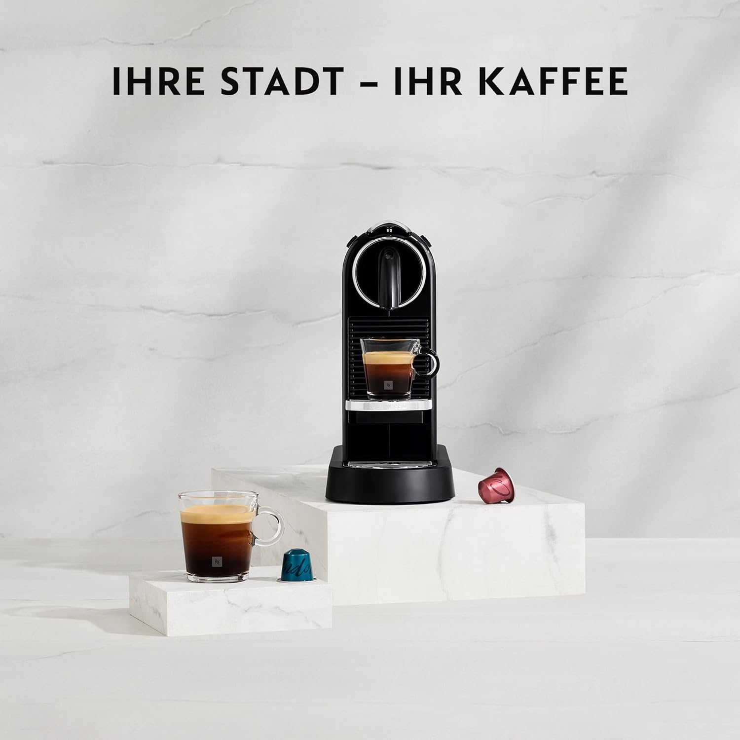 Nespresso De'Longhi EN267.BAE Citiz koffiezetapparaat met melkopschuimer, energiebesparende functie, 1710W, 1 liter, 37.2 x 21.8 x 27.7 cm, zwart