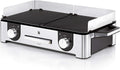 WMF Lono Master-Grill, Elektrogrill, 50x28 cm, Elektrogrill Tischgrill mit Windschutz und Auffangschale, Outdoorzertifiziert für Barbecue, 2 getrennt regulierbare Grillflächen, 2400 W, edelstahl matt