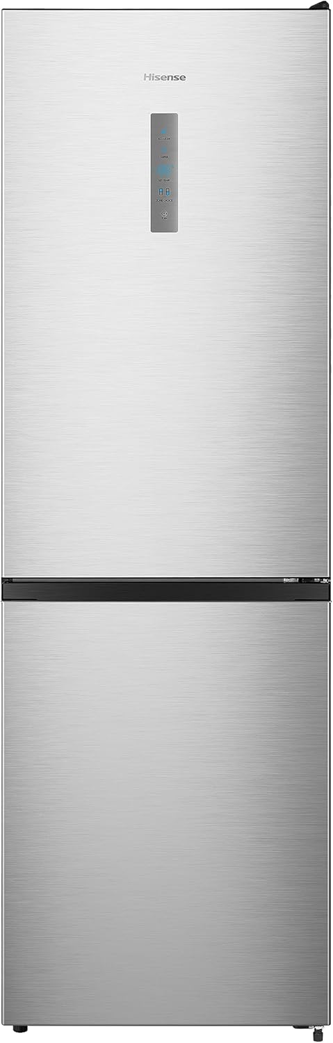 Hisense RB327N4AD2 koel-vriescombinatie/ NoFrostPlus/ Multiflow 360°/ HolidayMode/ FreshZone/ 182,4 cm/ koelgedeelte 171 l/ vriesgedeelte 85 l/ 41 dB/ 287 kWh/ jaar/ roestvrijstalen look