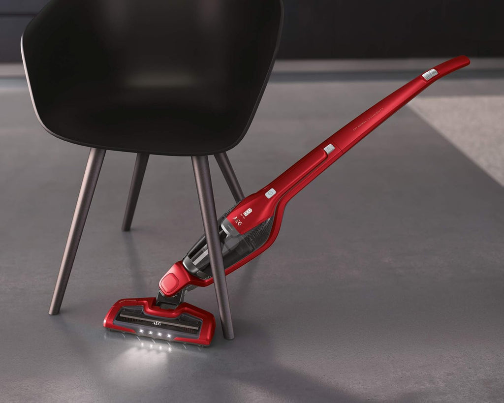 AEG Ergorapido CX7-2-45AN 2-in-1 Accu steelstofzuiger / zakloos / dierenharenborstel / tot 45 min. looptijd / vrijstaand / 180° draaibaar mondstuk / borstelreinigingsfunctie / LED-verlichting / rood / Exclusief bij Amazon