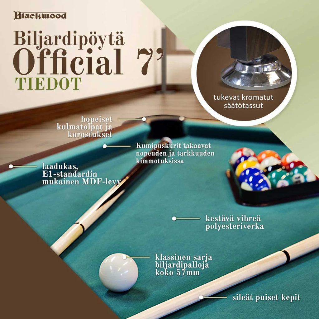 Blackwood Biljarttafel Official 7'