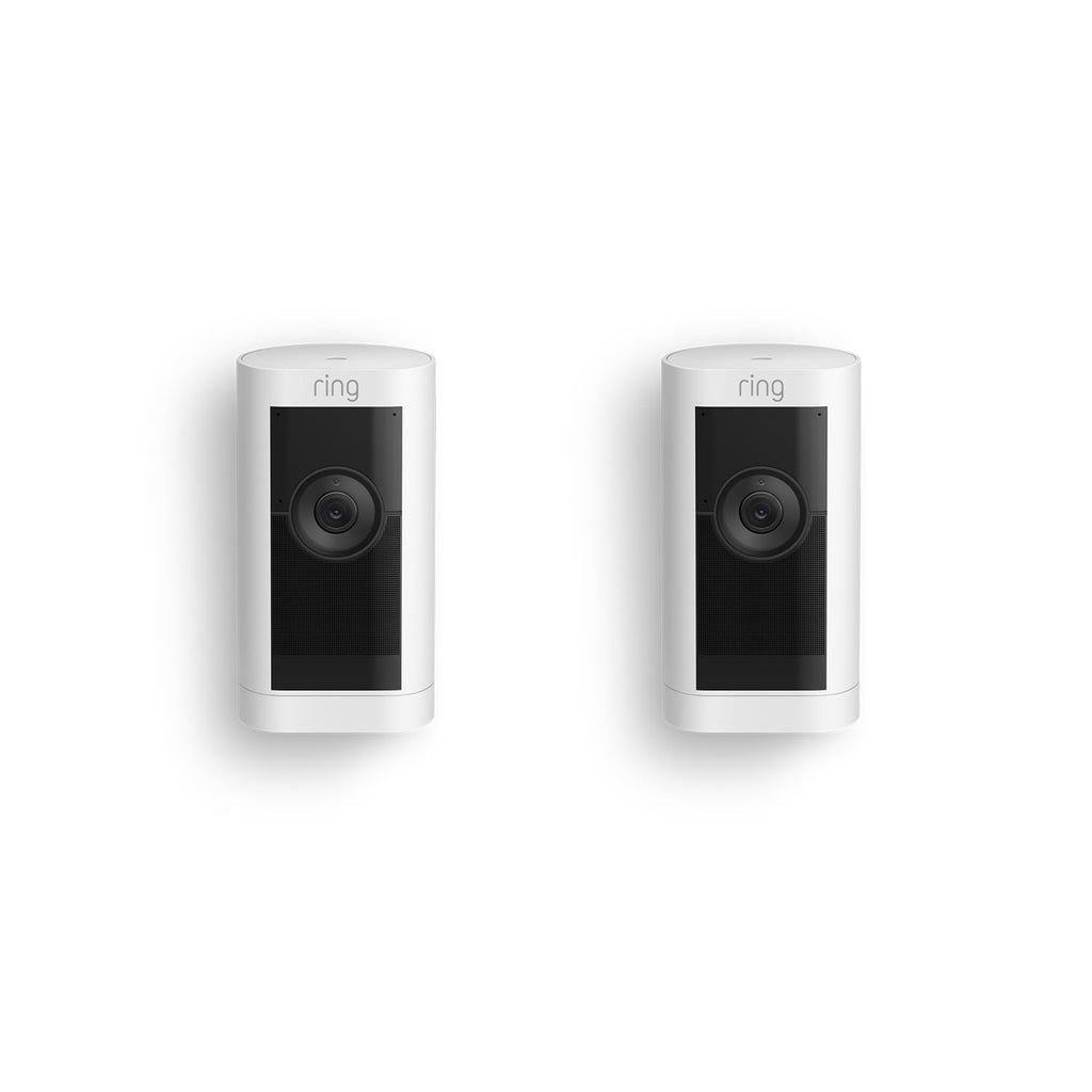 Ring Buitencamera Pro Solar (Stick Up Cam Pro) | Buitenbeveiligingscamera op zonne-energie met 1080p-HDR-video, wifi, 3D-bewegingsdetectie, compatibel met Alexa | 2 beveiligingscamera's