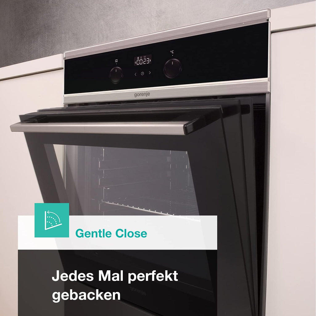 Gorenje GEIT5C61SPG vrijstaand fornuis met inductiekookplaat, 50 cm, 70 liter, zilver, PerfectGrill, AirFry, FrozenBake, Pizza Mode 300°C, AquaClean, Made in Europe, RVS