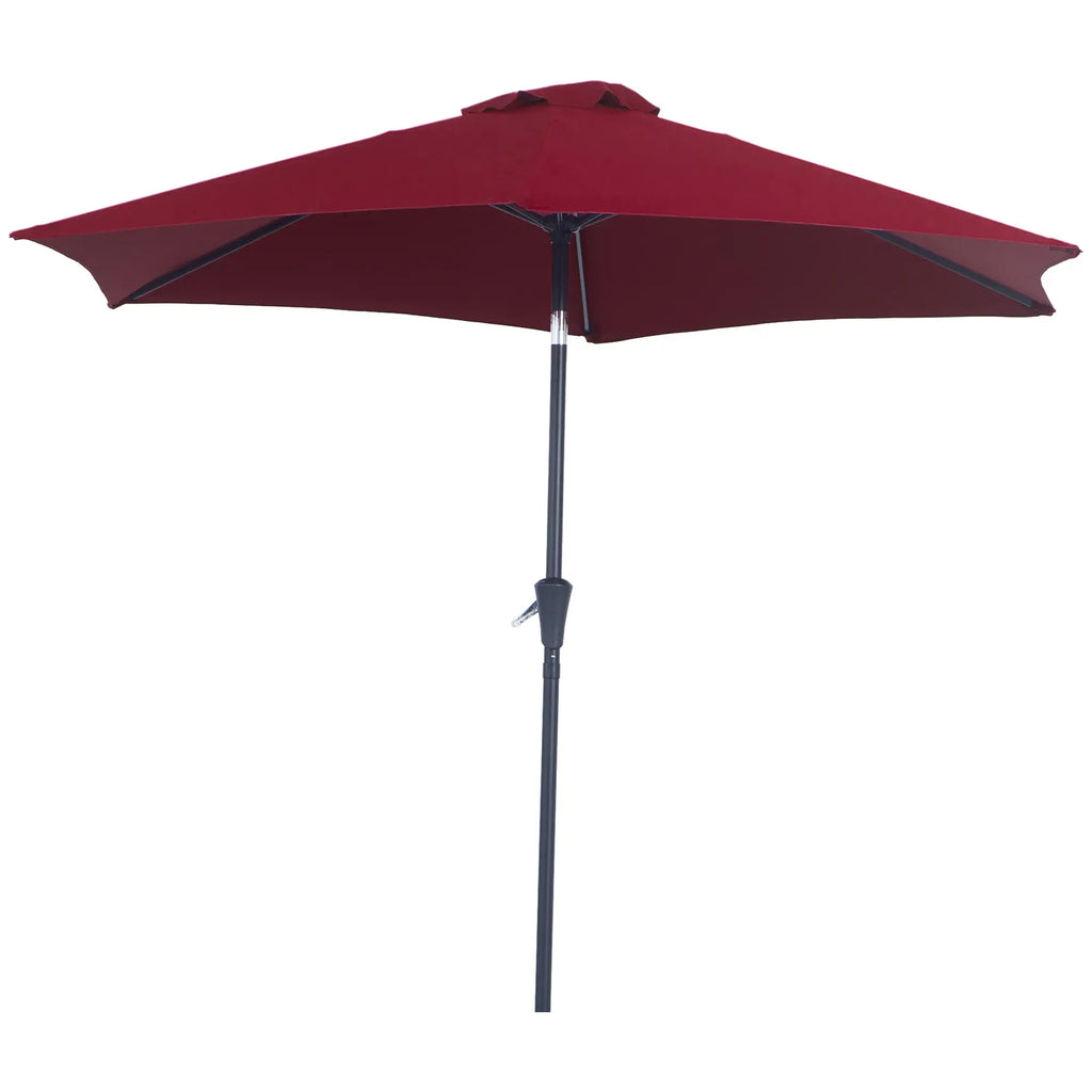 Outsunny Parasol Kantelfunctie Handslinger Aluminium Rood