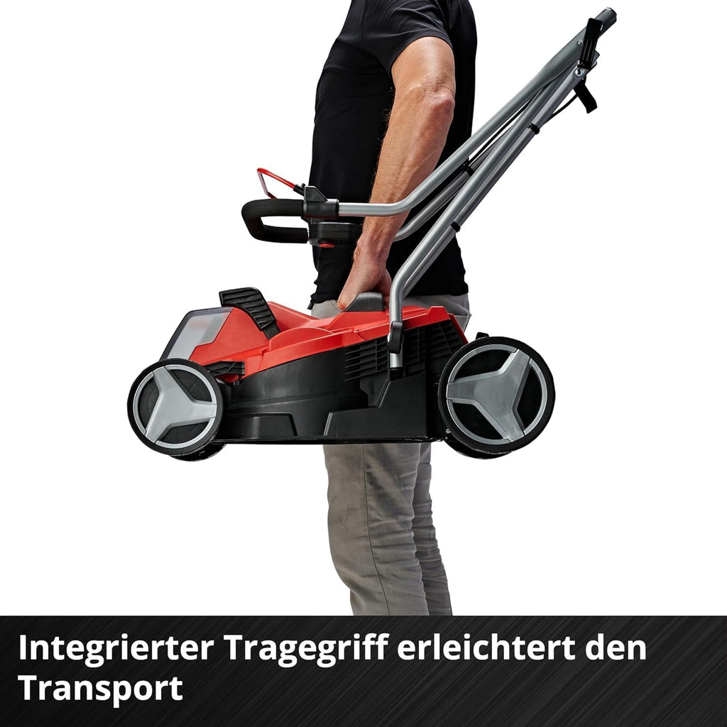 Einhell Accu-grasmaaier GE-CM 18/33 Li Kit Power X-Change (18 V, 33 cm maaibreedte, tot 200 m², borstelloos, 30L opvangzak, 25-65 mm maaihoogte, incl. 4,0 Ah accu + oplader)