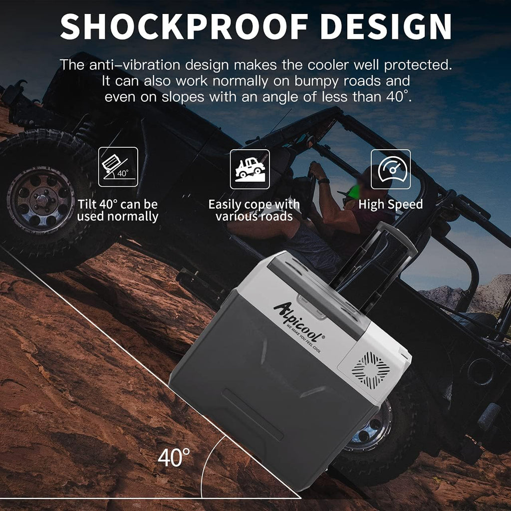 Alpicool CF55 55 Liter Koelbox 12V Draagbare Mini Koelkast Elektrische Vriesbox Kleine Vrieskist voor Auto, Camping, Vrachtwagen, Boot en Stopcontact met USB-aansluiting, -20℃ tot 20℃
