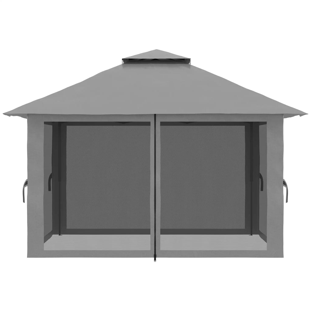 Outsunny Opvouwbare Partytent in hoogte verstelbaar UV50+ met Wieltjes