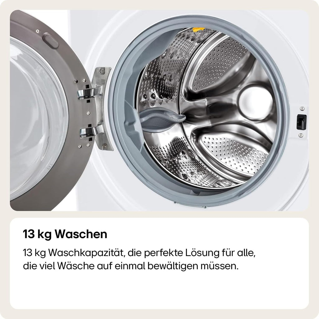 LG F4WV7080, Klasse A, Voorlader Wasmachine 8 kg, 1400 tpm, AI Direct Drive, Wi-Fi, Dieptereiniging met Stoom, Grote Capaciteit, TRIPLE A, Veiligheidsglas Buitendeur, 62 x 60 x 85 cm ꟷ Wit