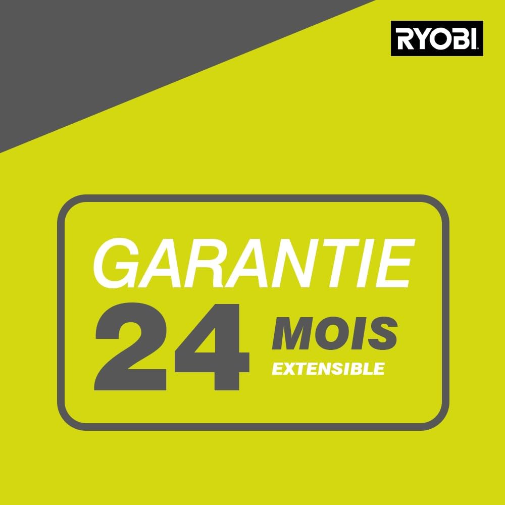 RYOBI 18 V ONE+ Accu-grasmaaier RLM18X33B40 (snijbreedte 33 cm, 5-voudige hoogteverstelling 25-65 mm, inklapbare duwbeugel, incl. mulchplug, 35l grasvangzak, 4,0Ah accu & lader)