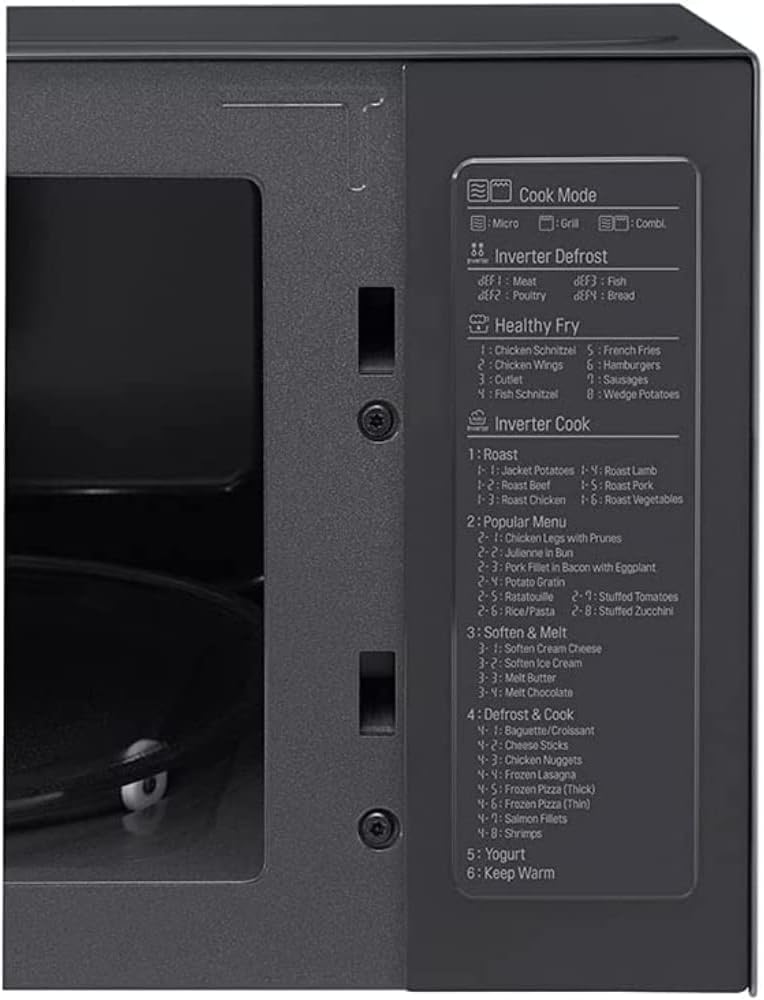 LG MS2595CIS magnetron met Smart Inverter-technologie, 25 liter inhoud, 1000 W, automatische programma's, instelbare vermogensniveaus en EasyClean-functie, zilver