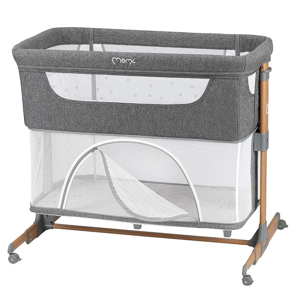 Momi SMART Bed 4-in-1 Bijzetbedden tot 15 kg, Bijzetbed voor baby's met matras, Hoogteverstelbaar