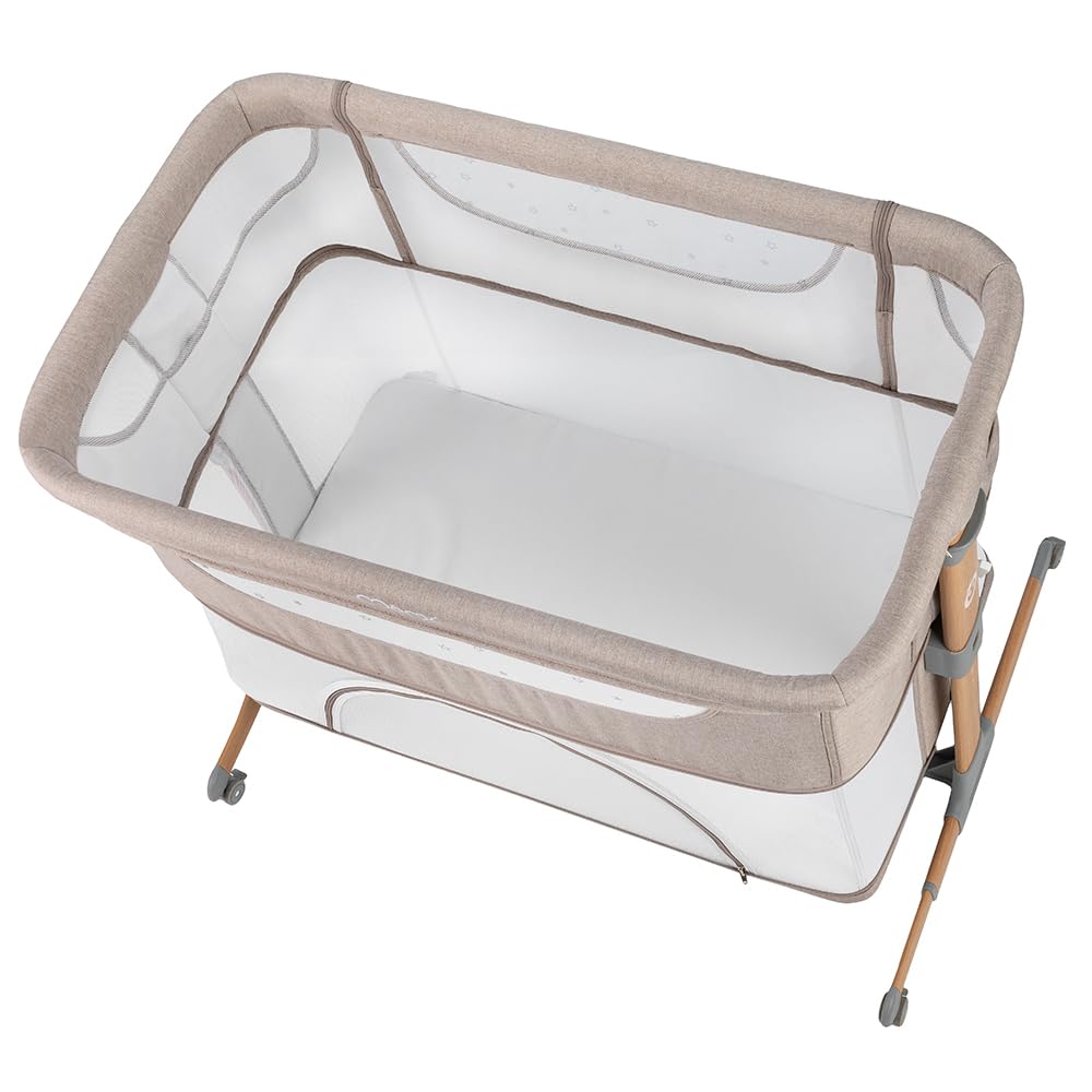 Momi SMART Bed 4-in-1 Bijzetbedden tot 15 kg, Bijzetbed voor baby's met matras, Hoogteverstelbaar