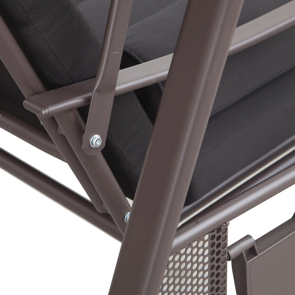 Outsunny 3-Sitzer Hollywoodschaukel mit Sonnendach & Kissen – Schwarz