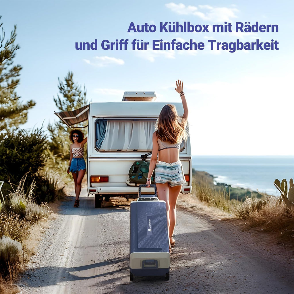 AAOBOSI Compressor Koelbox 36 L, Koelbox Auto met Wifi App Besturing, 12/24 V en 100-240 V Elektrische Koelbox, tot -20 °C voor Auto, Vrachtwagen, Boot, Camper, Camping, Dubbele Zone