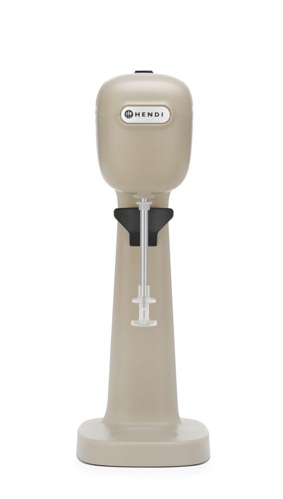 HENDI Melkshake Maker, Incl. 2 mengbekers (roestvrij staal en polycarbonaat) en 4 verwisselbare roerwerken, Drinkmixer, Frappés, Drankmixer, 230V/400W, 170x196x(H)490mm, Karamel