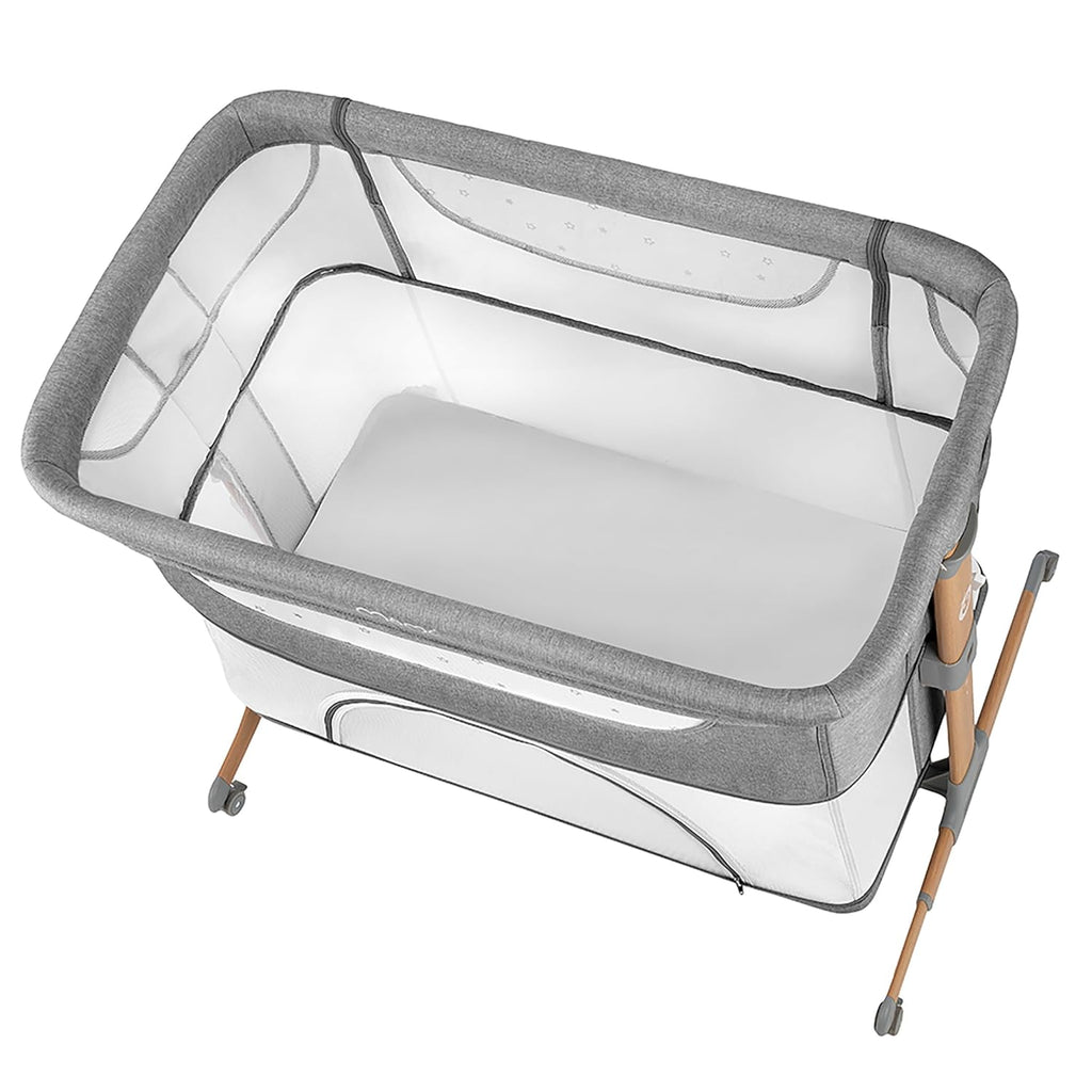 Momi SMART Bed 4-in-1 Bijzetbedden tot 15 kg, Bijzetbed voor baby's met matras, Hoogteverstelbaar
