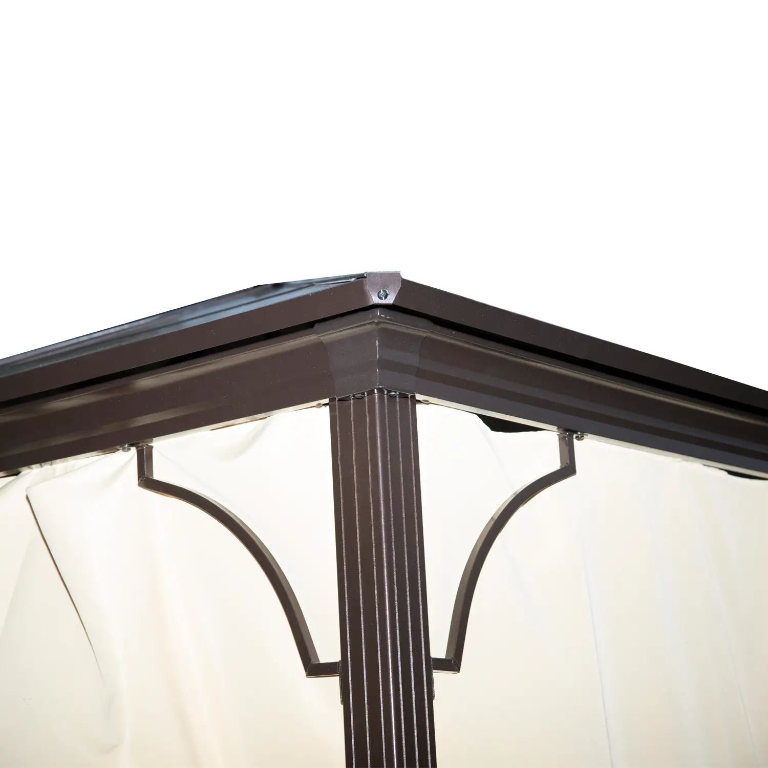 Outsunny Tuinpaviljoen Hardtop met Polycarbonaat Dak Muskietennet Aluminium
