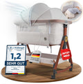 KUNU nieuw baby-co-sleeper - Van ouders voor ouders - Scandinavisch design - Verrijdbaar & schommelfunctie - In hoogte verstelbaar - Baby-geoptimaliseerd matras - incl. reistas