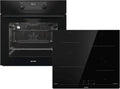 Gorenje 738971 Inbouw Ovenset OptiBake Black Steam Pyro Set / 77L / Hetelucht/Pyrolyse/ExtraSteam/GentleClose/AirFry/Pizzamode 300°C/PerfectGrill/Inductiekookplaat met BridgeZone/zwart