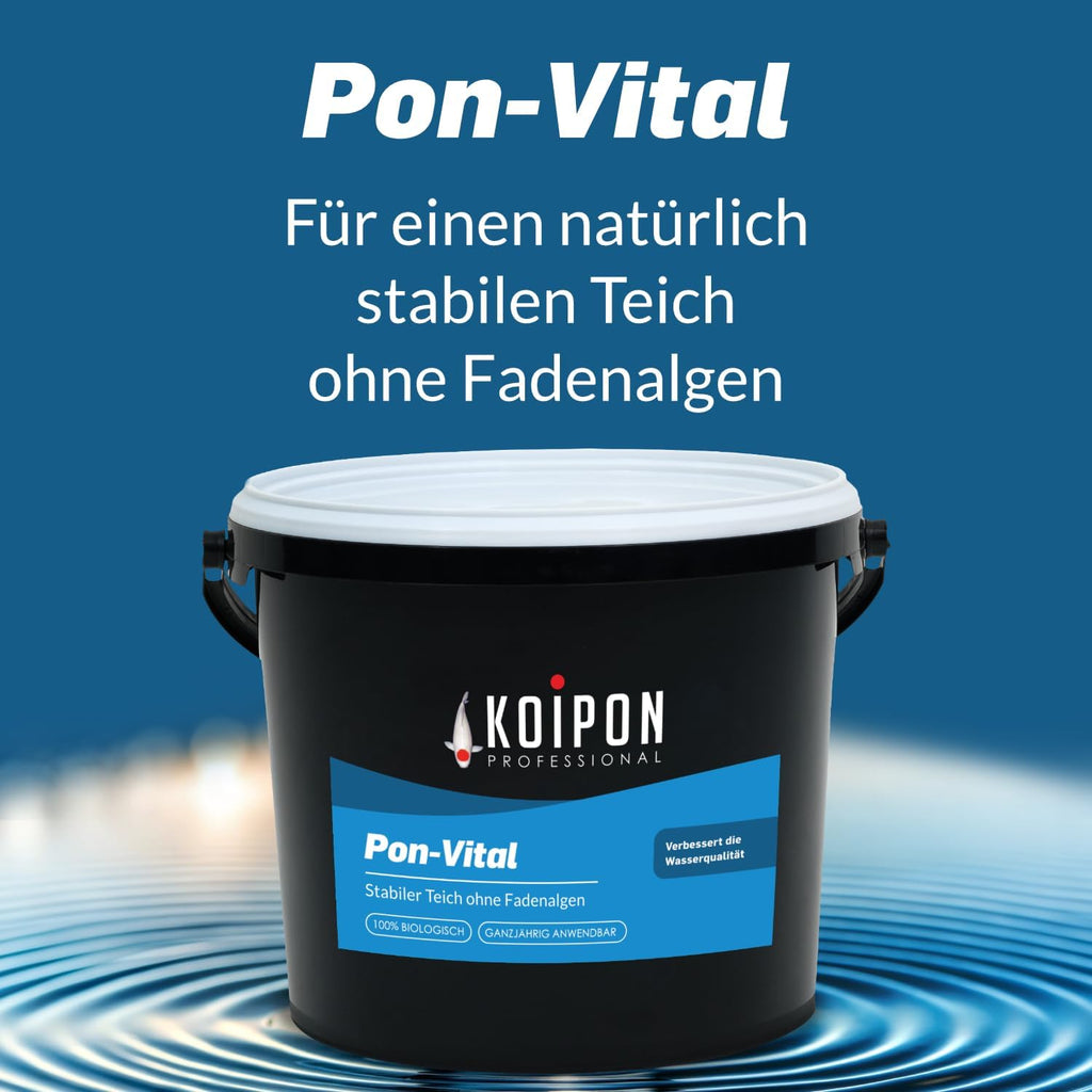 KOIPON Pon-Vital 25 kg, Het 100% biologische alternatief voor draadalgenverdelgers tegen algengroei en draadalgen in de vijver