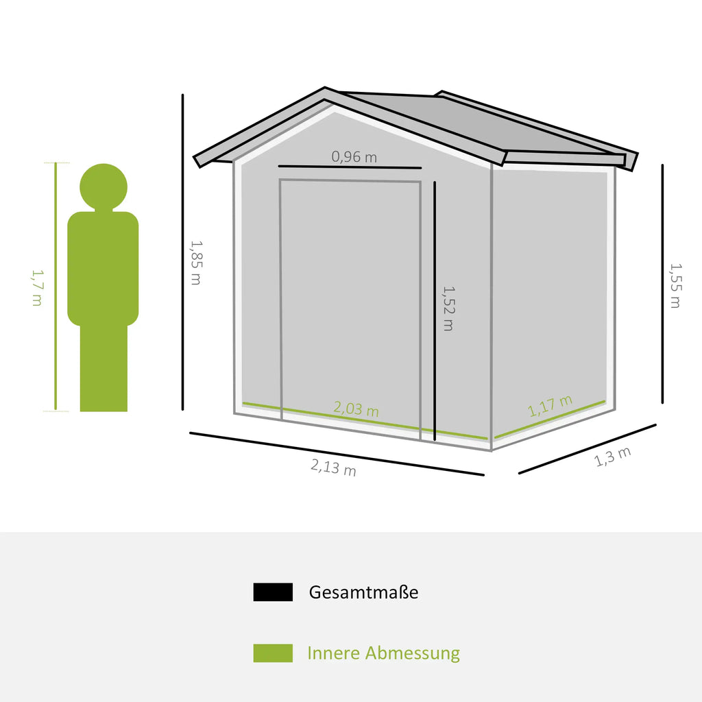Outsunny Geräteschuppen mit Schiebetüren und Belüftung