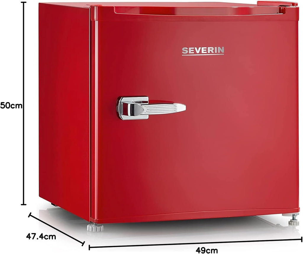SEVERIN Retro minikoelkast met vriesvak (31 l), kleine vriezer, minikoelkast met flexibele temperatuurregeling, tafelmodel koelkast, zwart, GB 8880