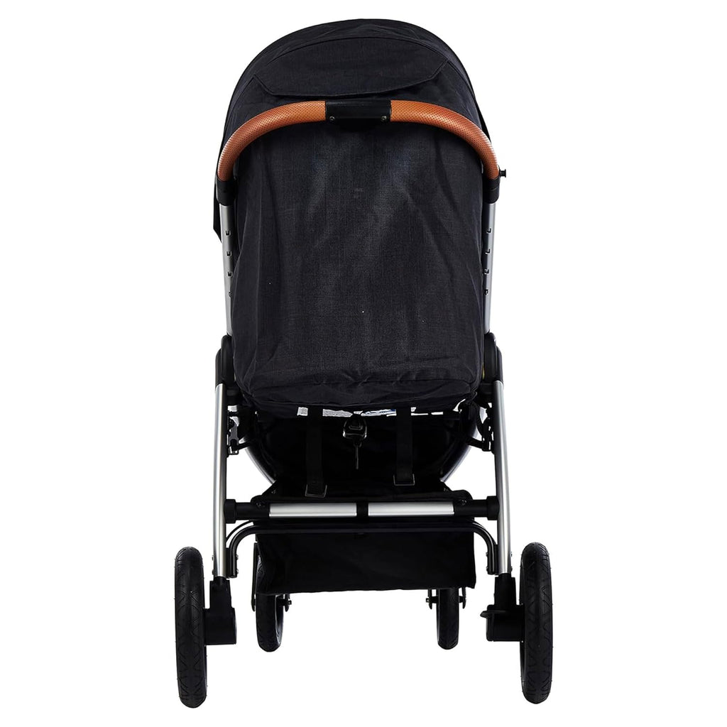 Hauck Uptown Kinderwagen Melange Rose – wandelwagen voor elk terrein, extra grote zitting, vlakke ligstand, rubberen wielen, vering, compact en eenvoudig inklapbaar, met regenhoes