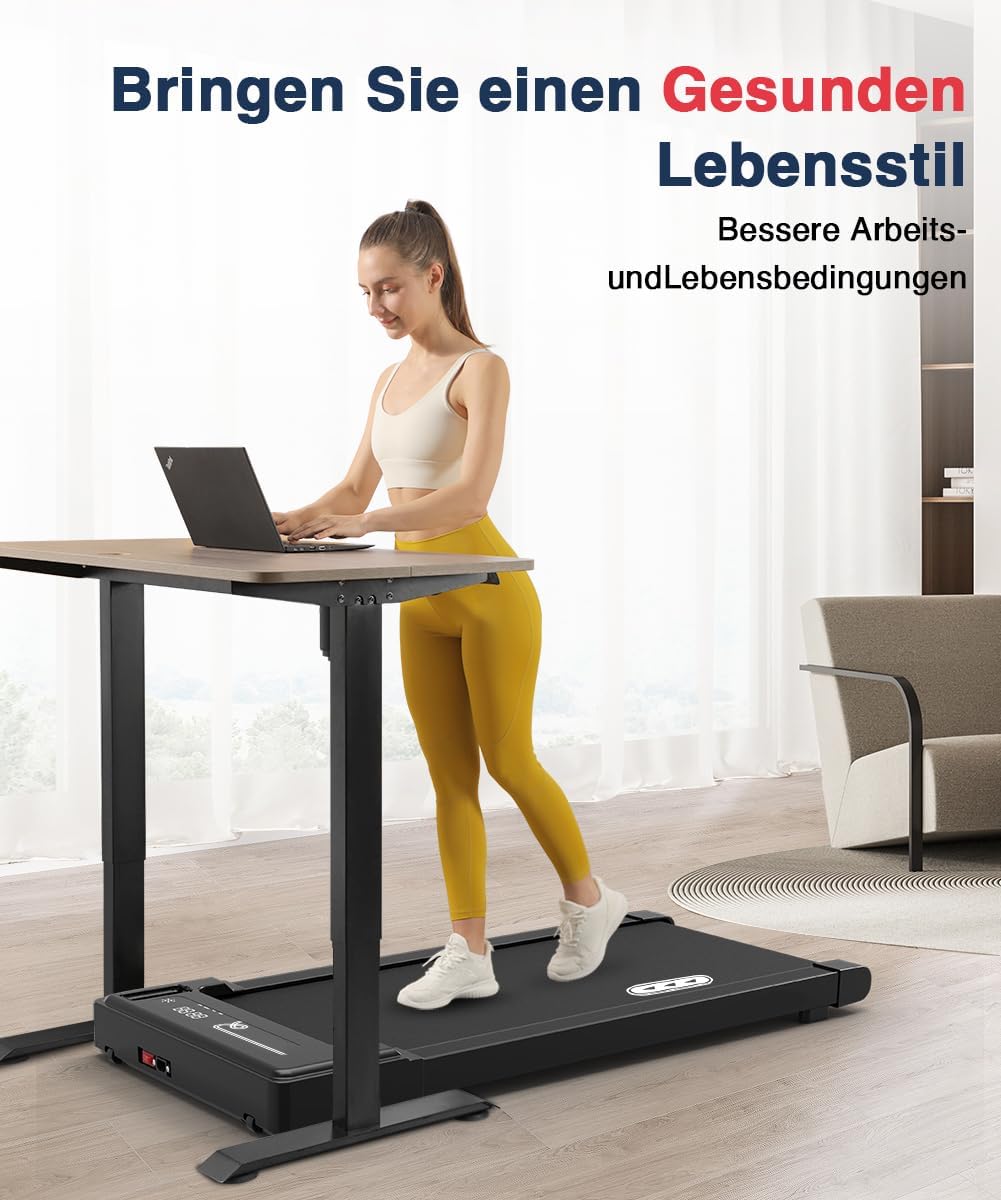 Redliro Walking Pad, Thuisloopband met Afstandsbediening en LED-Display, Compacte en Stille Loopband voor Thuis/Kantoor 1-6km/u