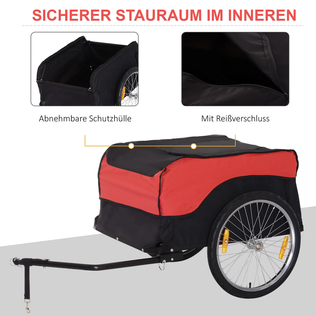 HOMCOM Fietskar Bakfiets vouwbaar grote transportbox