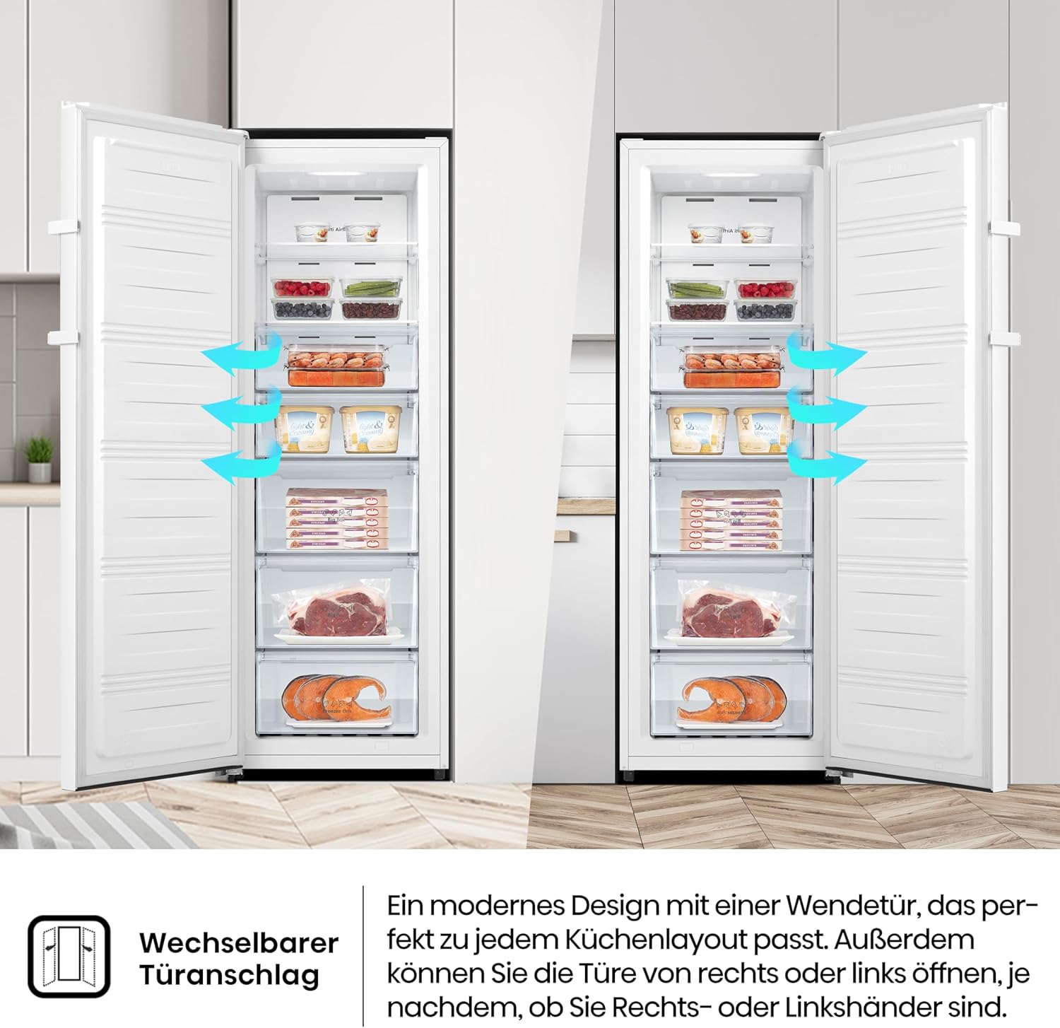 Hisense FV191N4AW2 Vriezer/ TotalNoFrost/ SuperFreeze/ Deuralarm/ Multiflow 360°/ BigBox/ 143,4 cm/ Vriesgedeelte 147 l/ 41 dB/ 205 kWh/Wit